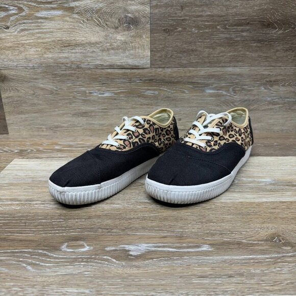Toms Cordones Indio Leopard Canvas Platform Sneaker Women's Size 8 - Picture 1 of 6
